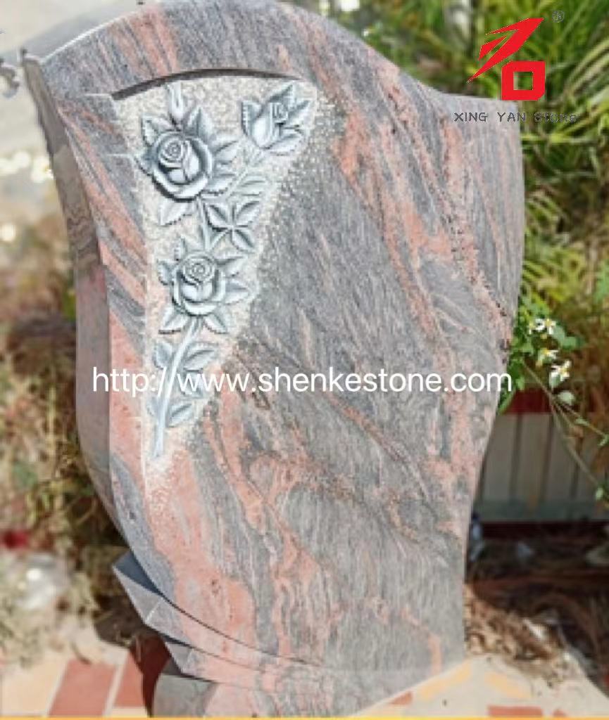 பிரேசில் ரெட் டிராகன் கிரானைட் ரோஸ் ஹெட்ஸ்டோன்களை விற்பனைக்கு செதுக்கியது